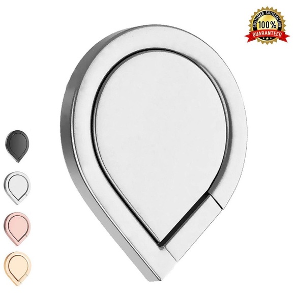 ⛱ 3/$15 Silver Ring Stand Tear Drop Phone Holder - Picture 2 of 5